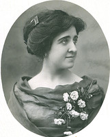 Old postcard woman portrait