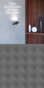 Tileable decorative plaster radial texture