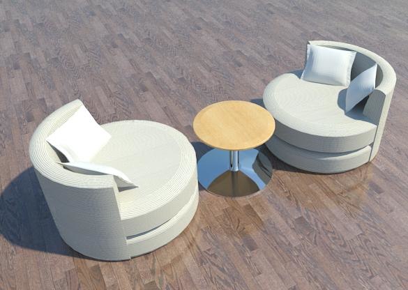 Building Revit Family chair Ottoman