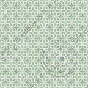 Coordinated Cottons - Green on White Damask (2)
