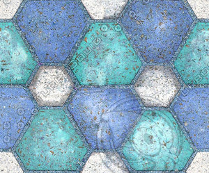 Blue and White Block Tiles Texture  2
