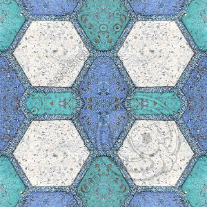 Blue and white block tile texture 3