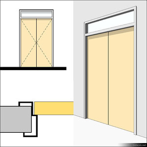 Door Swing Double Transom Metal 01500se