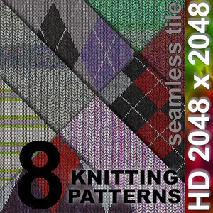 8 x Knit Patterns | Tileable | 2048px