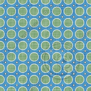 Coordinated Cottons - Green on Blue Modern Dots
