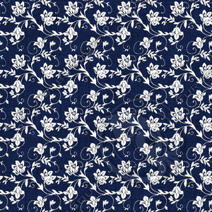 Coordinated Cottons - White on Navy Floral