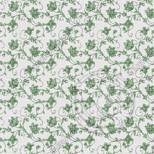 Coordinated Cottons - Green on White Floral