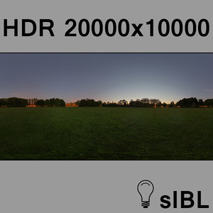 Park at sunset panorama