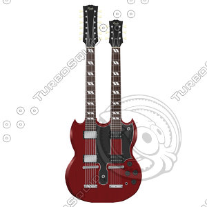 Vector Stock: Gibson Double Neck Guitar: 3 Colors