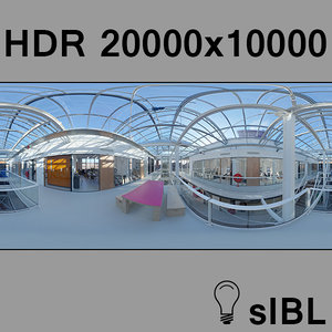 Office building interior panorama