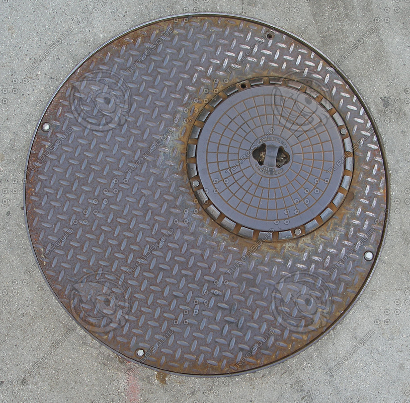 Texture sewer lid ground