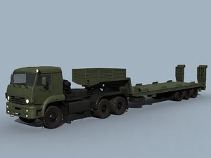 3d kamaz-65225 tank transporter