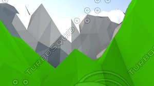 Low Poly mountain animation