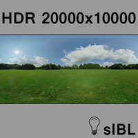 Park in summer panorama