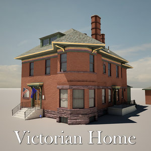 brick victorian home house 3d 3ds