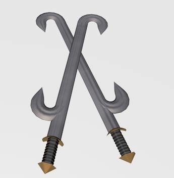 hooked sword fantasy weapon 3d c4d