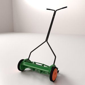 3d model push reel mower