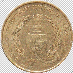 Indian 5 rupees coin Map