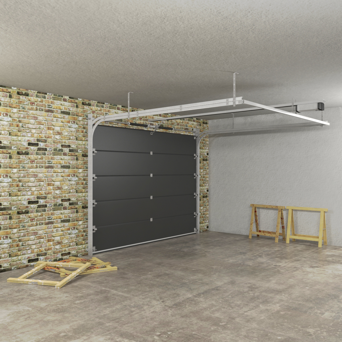 segmented garage door 3d model