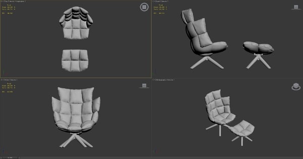 3d Model B B-husk-chair