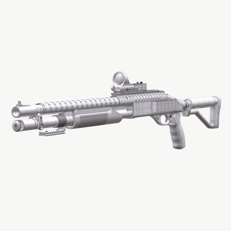 tactical remington 870 3d model