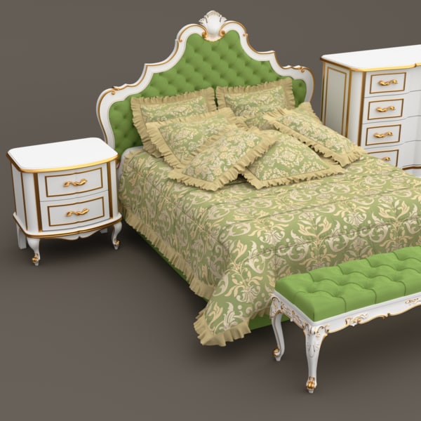 3d Model Classic Bedroom Furniture Set