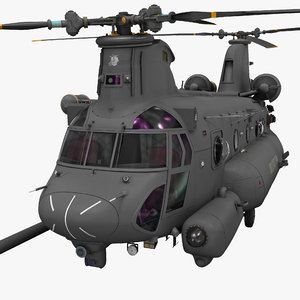 3d model mh 47 chinook rigged