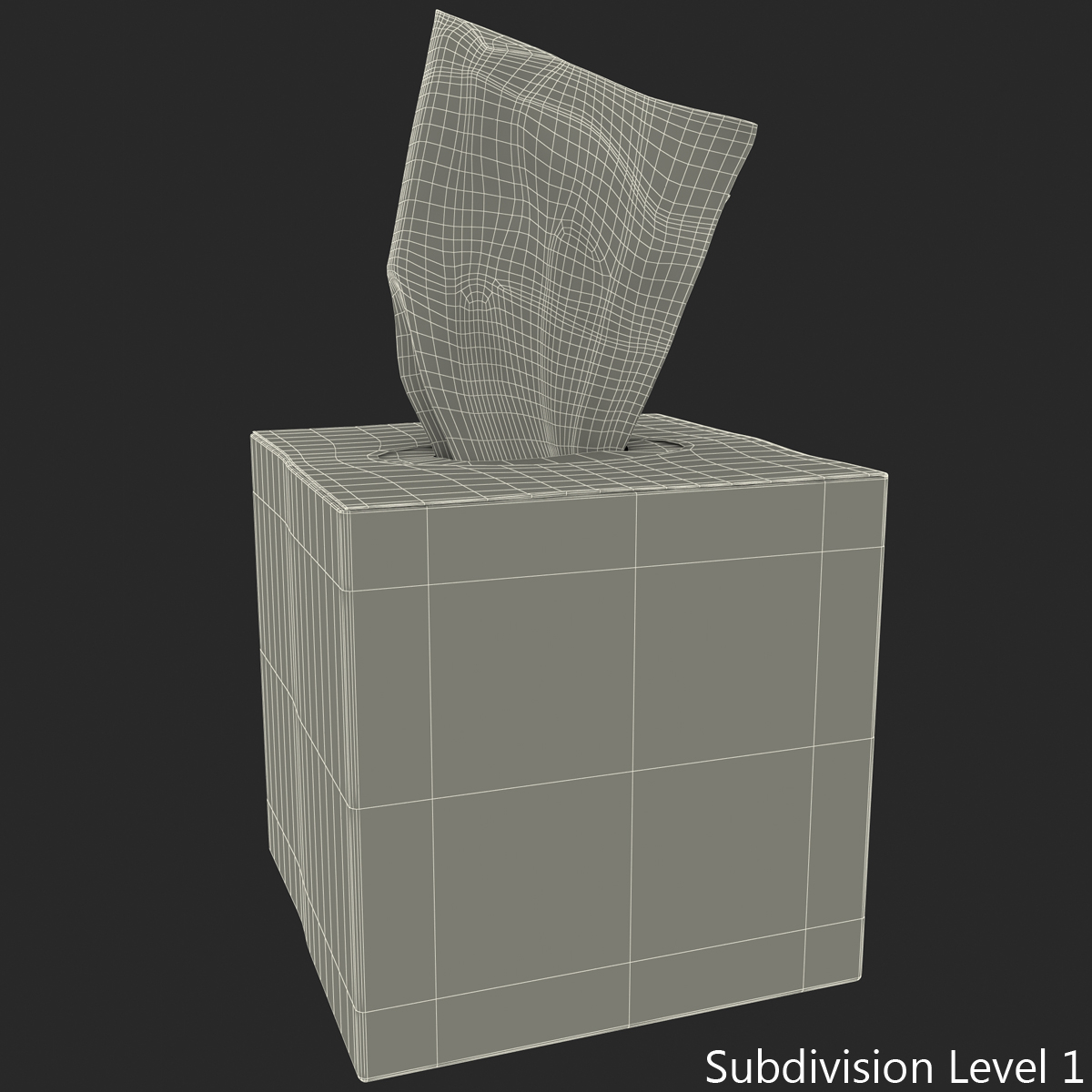 3d tissue box drawing