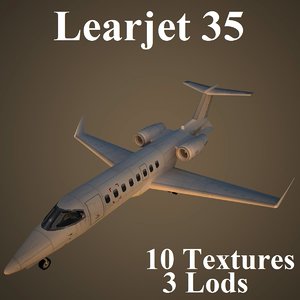 learjet low-poly aircraft max