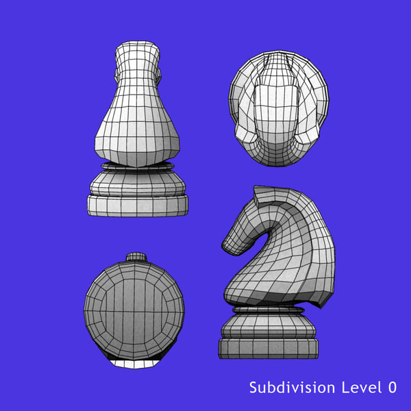 glass knight chess set 3d ma
