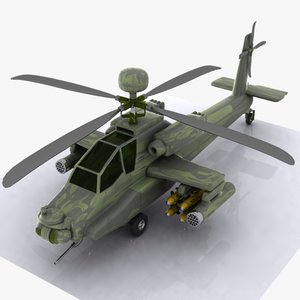 3d cartoon attack helicopter model