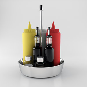 dining table housewares set 3d model