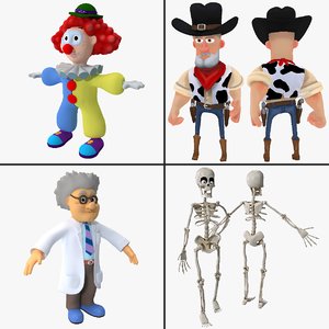 3d cartoon characters rigged