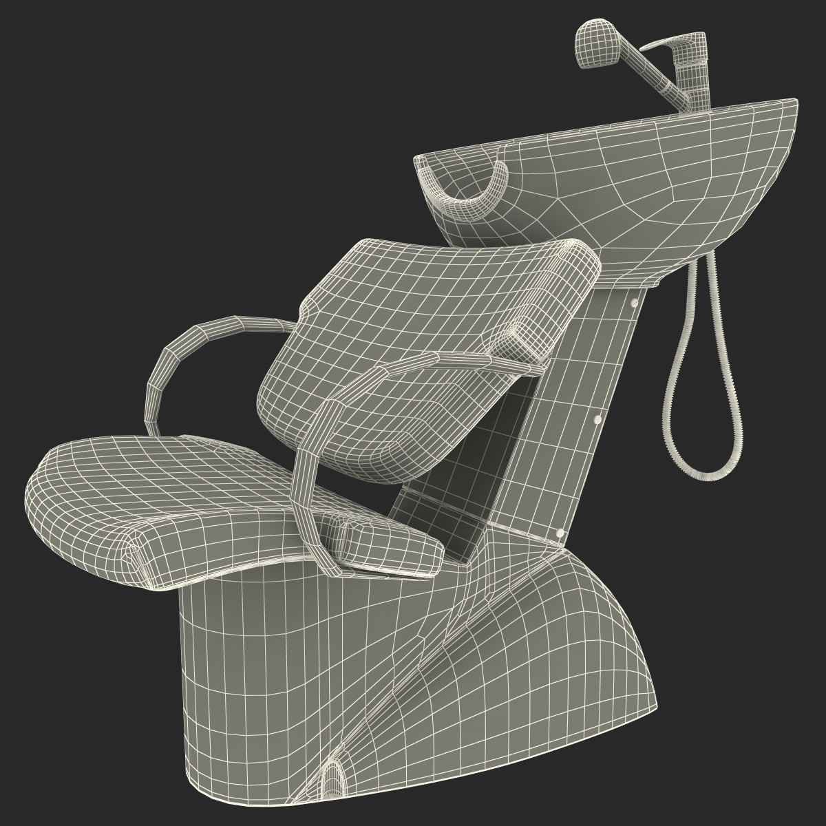 hair washing chair design 3d 3ds