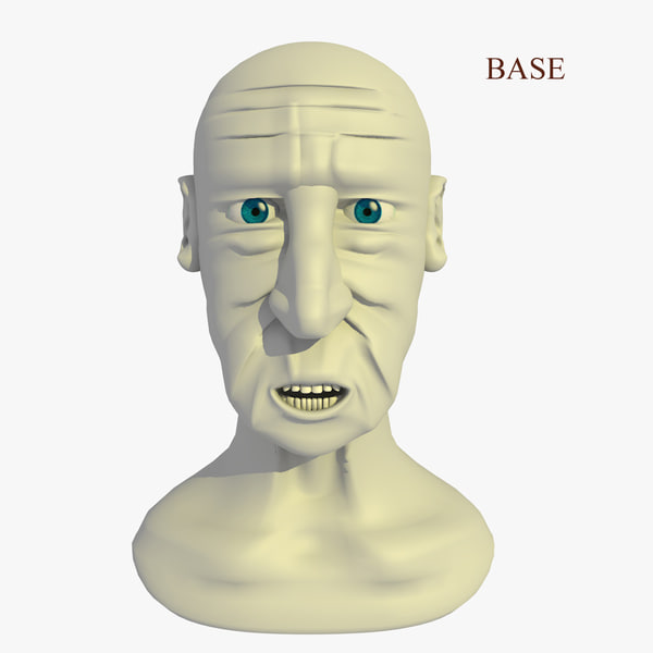 Джим голова. Old man 3d model.