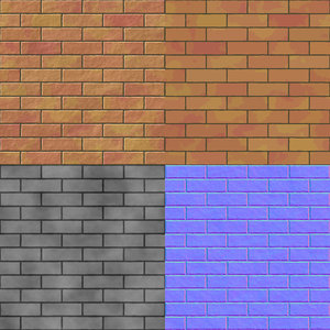 Brick wall seamless generated hires texture (with diffuse, bump and normal map)