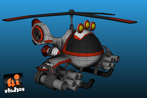 toon combat chopper 3d model