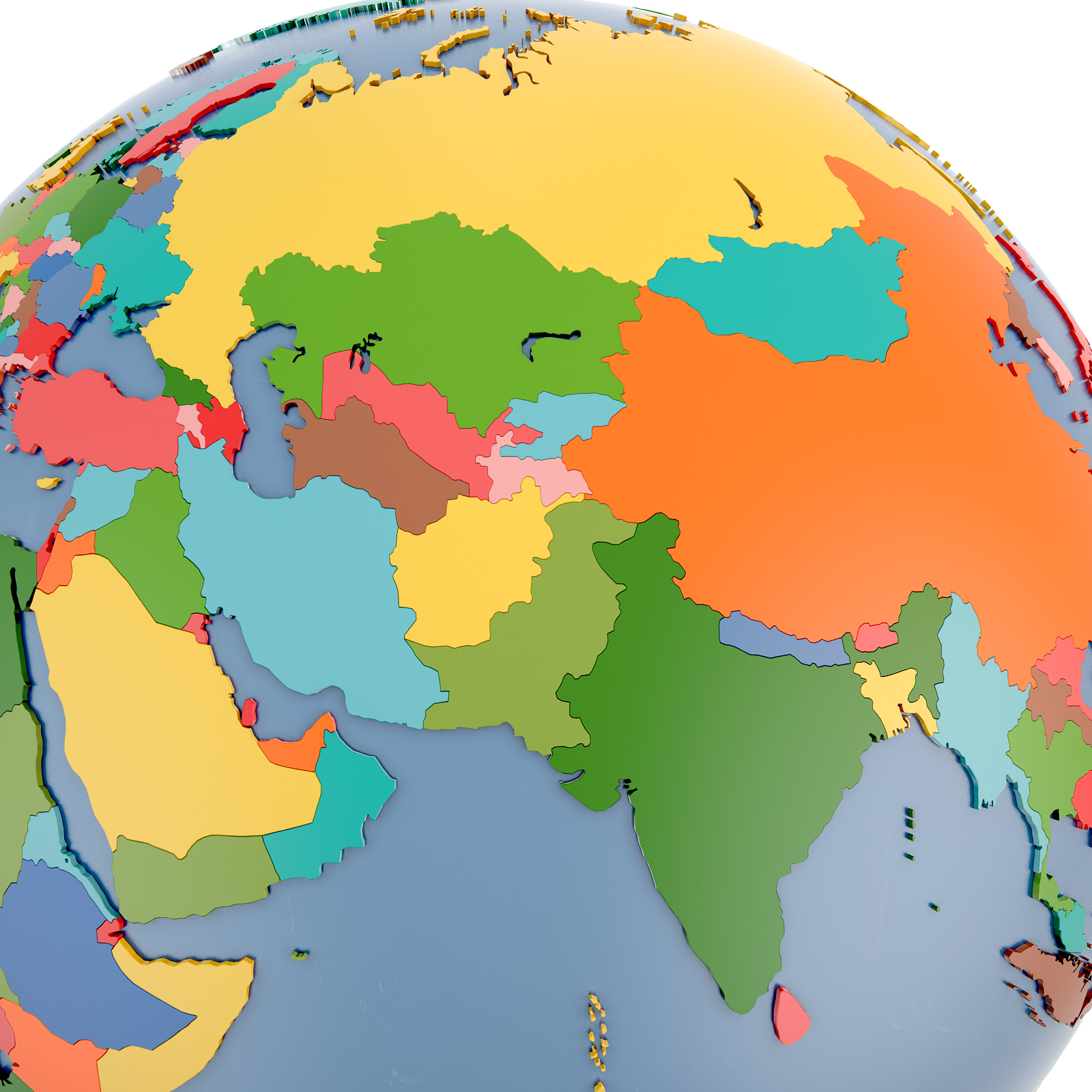 3d country world globe model