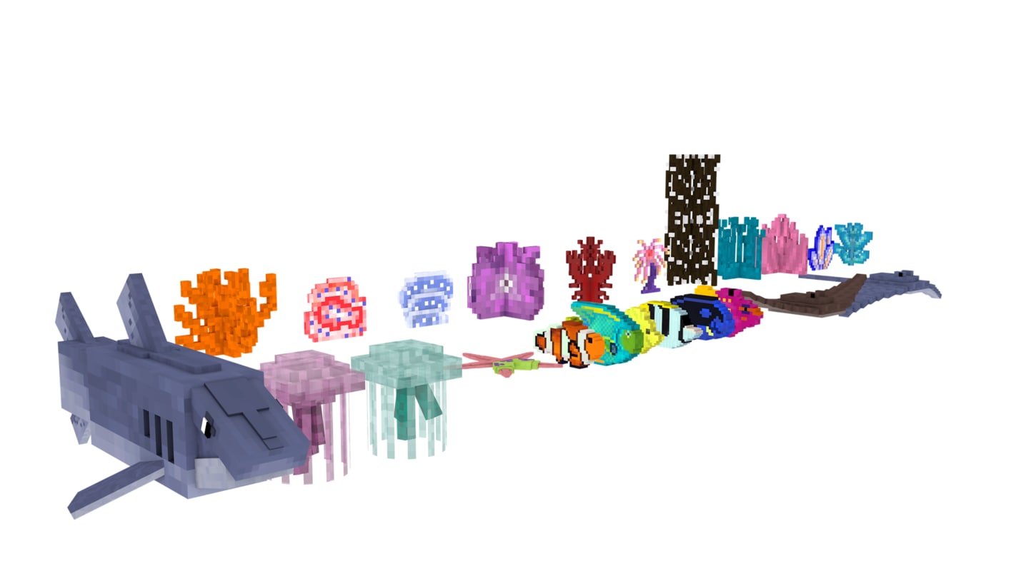 3d minecraft library models: coralreef