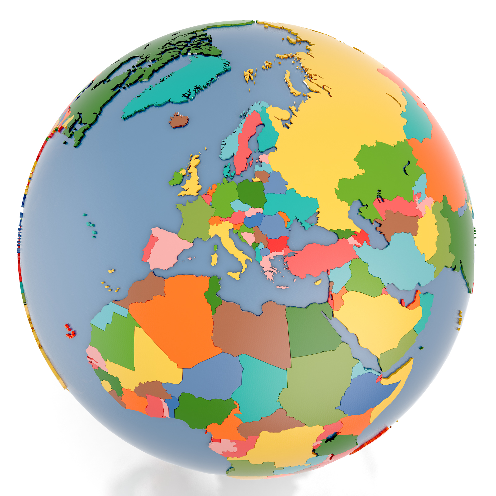 3d Country World Globe Model