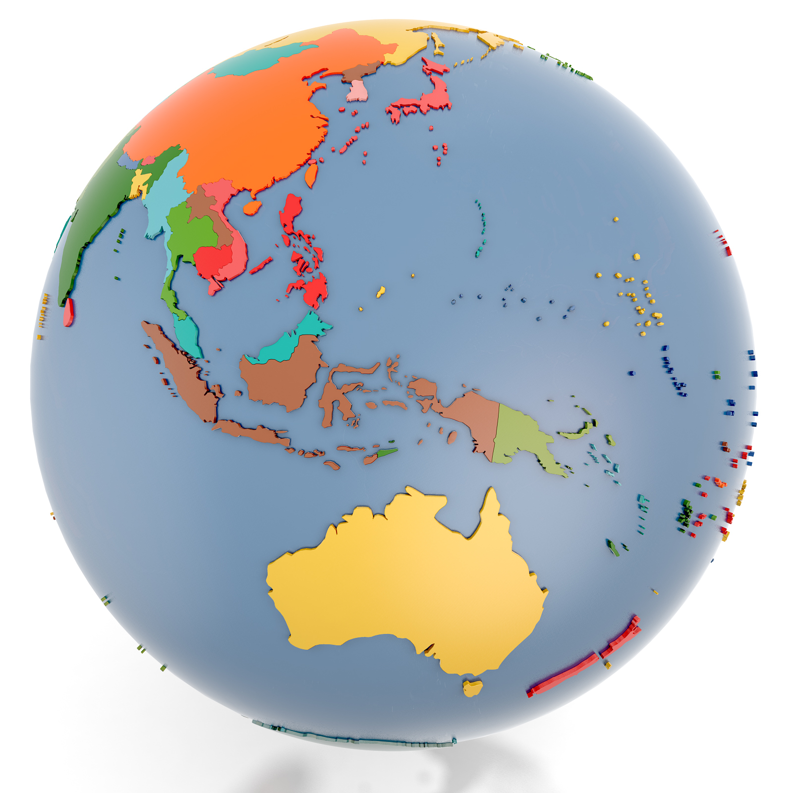 3d country world globe model