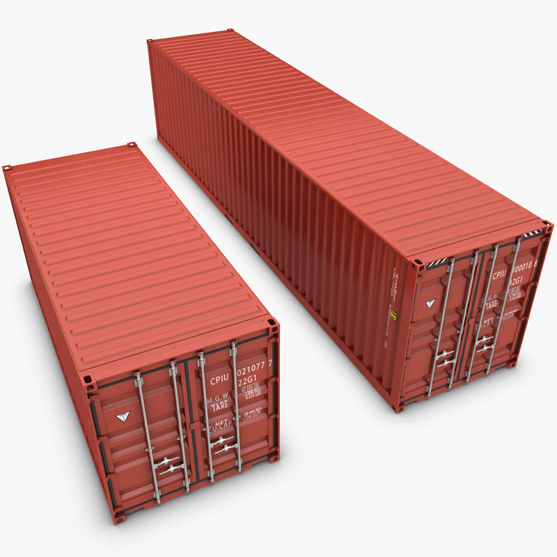 3d container 20ft 40ft