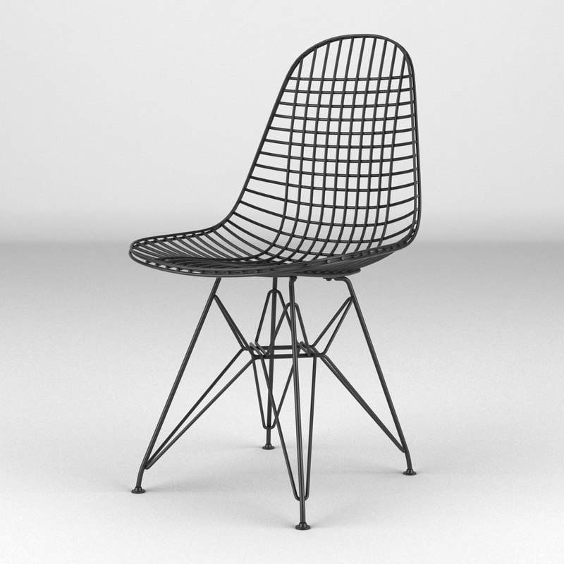 vitra wire chair 3d model