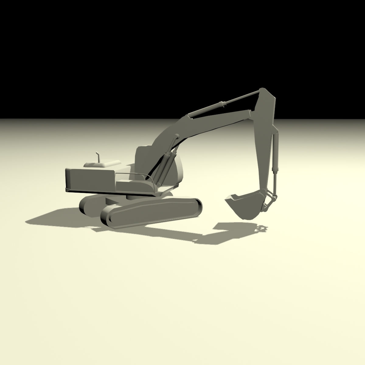 3d excavator animation model