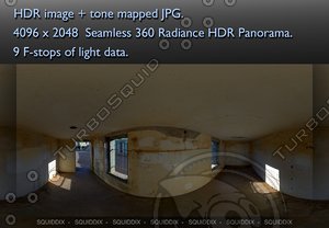 WORLD WAR TWO BUNKER INTERIOR - 2 360 HDR PANORAMA #162