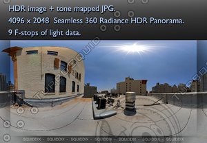 CITY HIGHRISE ROOF TOP DAY 4 360 HDR PANORAMA # 242