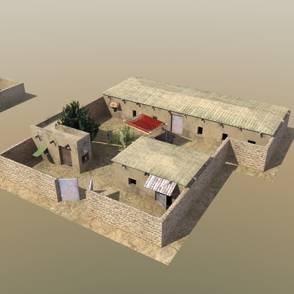 afghan compound houses 3d obj