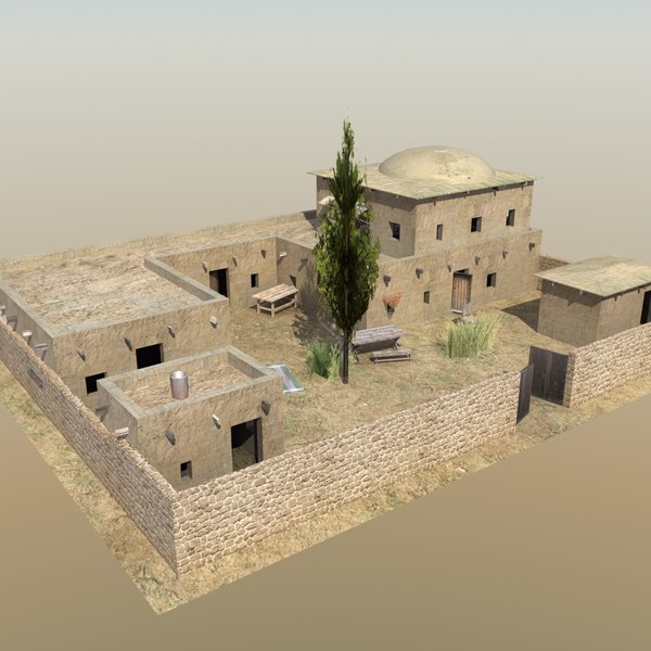 afghan compound houses 3d obj