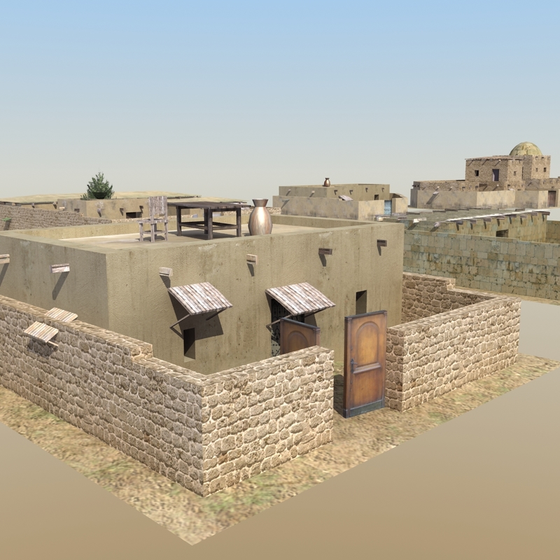 afghan compound houses 3d obj