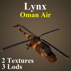 3d model agustawestland lynx oma helicopter